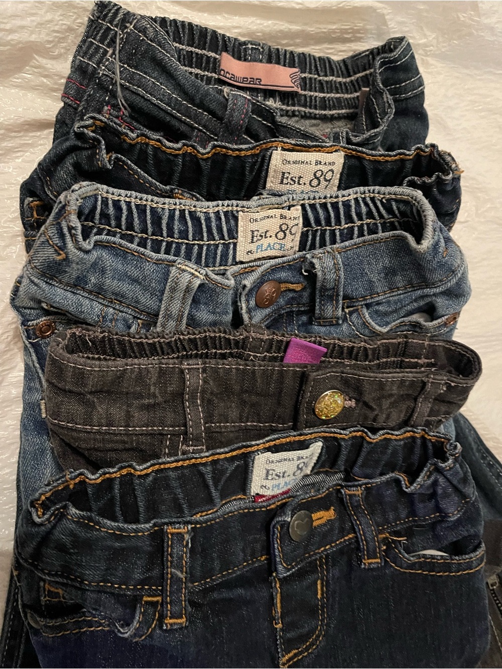 5 girls pants size 9-12 （2）12（2）12-18 （1）